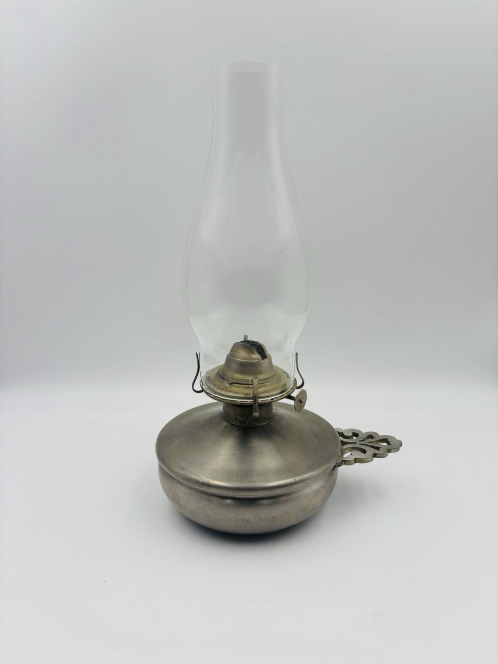 International Silver Co Pewter Oil Lamp Base USA Eagle Burner Vintage